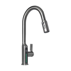 Mezclador extraíble para cocina gris con cartucho cerámico