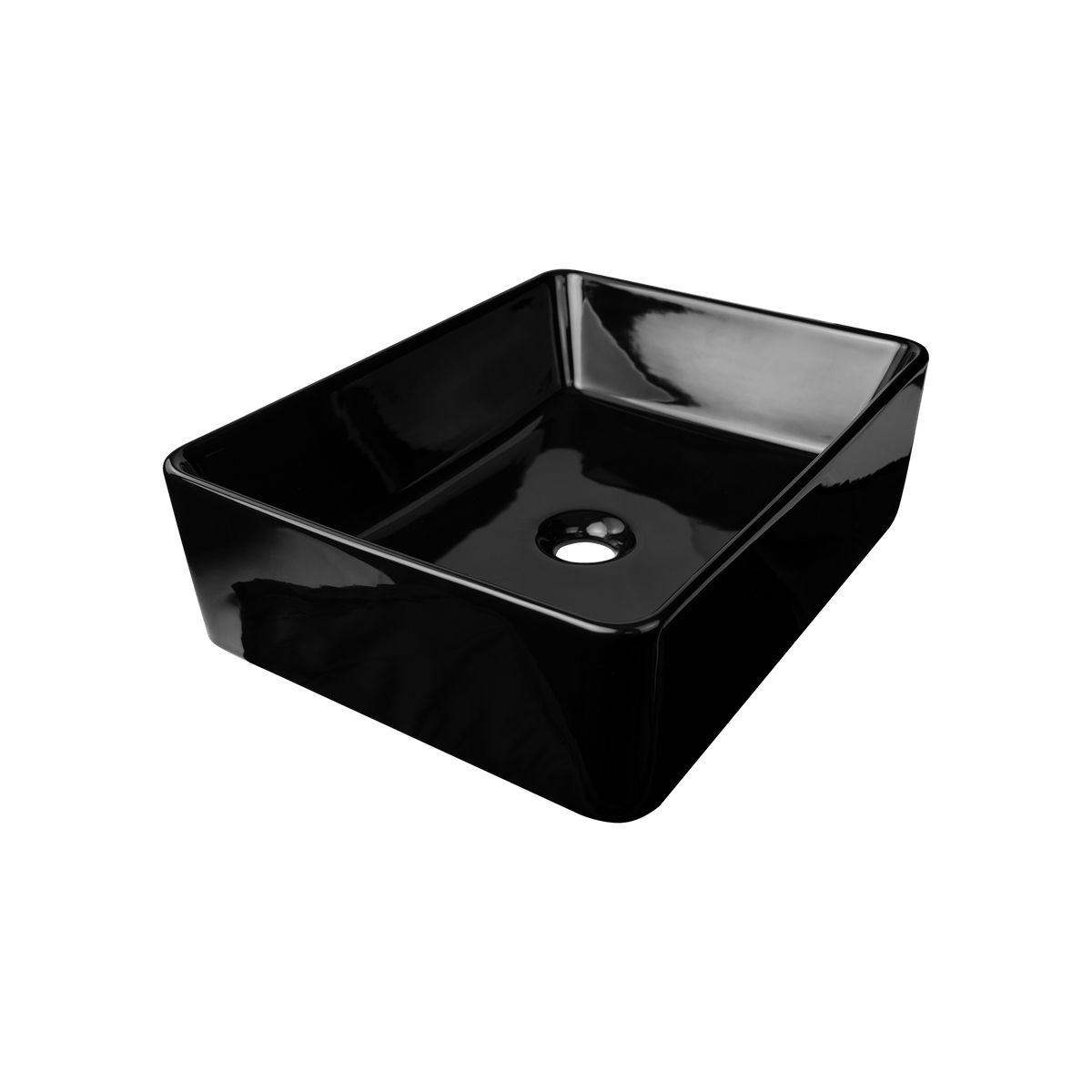Lavamanos negro de sobreponer de 49 × 37,5 cm