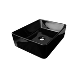 Lavamanos negro de sobreponer de 49 × 37,5 cm