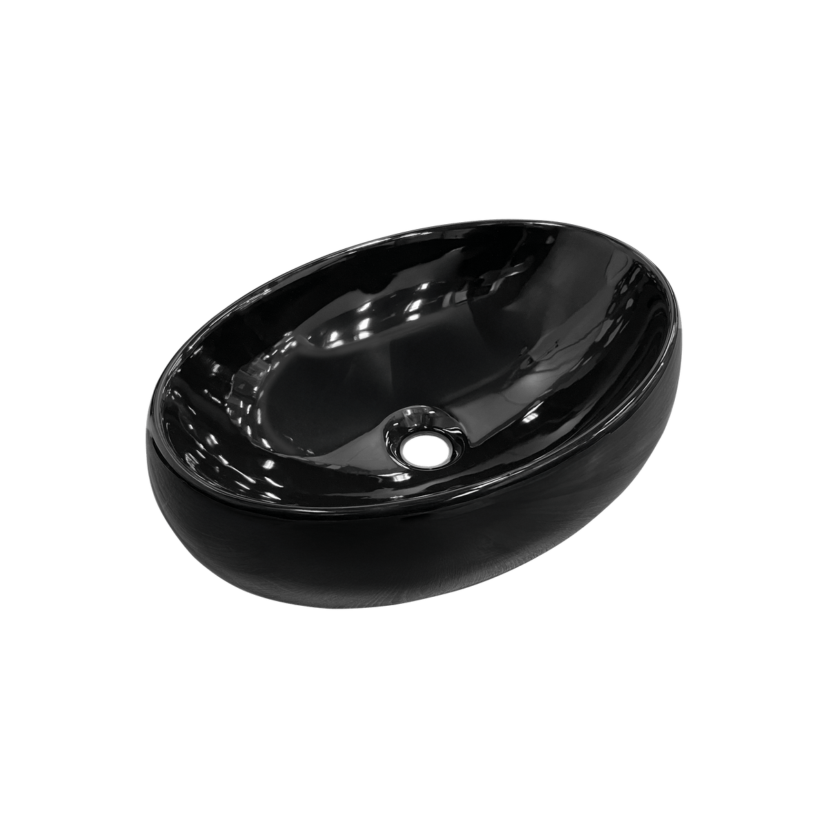 Lavamanos negro de sobreponer de 49 × 34 cm