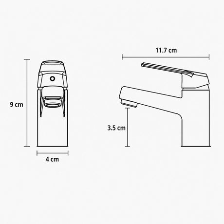 Grifería Monocontrol Mirage Cromada para Lavamanos 11,7 cm