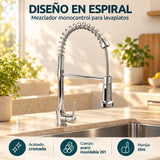 Mezclador Monocontrol Espiral para Lavaplatos Cromado — características