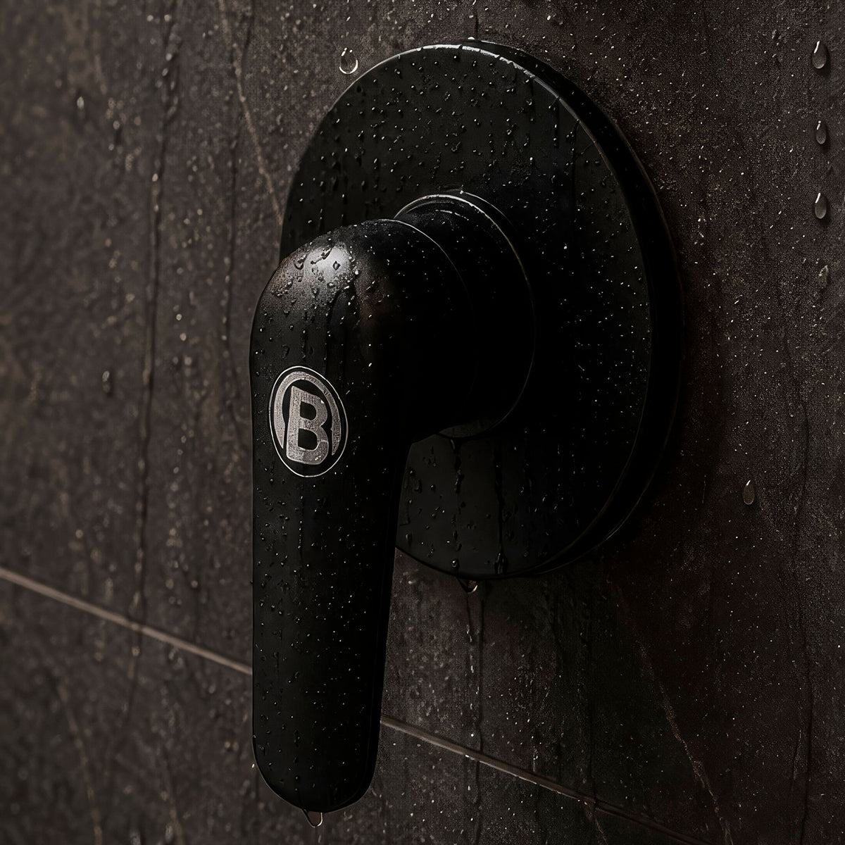 Registro Monocontrol Redondo Para Ducha Negro Mate — fotografía oficial 1