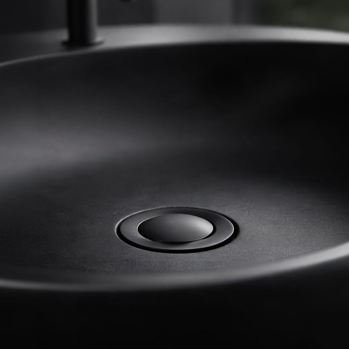 Desagüe Push Para Lavamanos Negro Mate — fotografía oficial 3