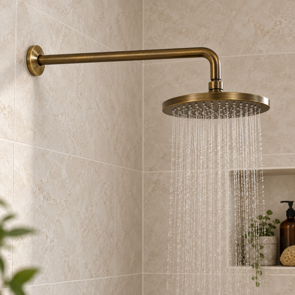 Tubo De Extensión Para Ducha Bronce De 40 Cm Con Escudo: segunda ambientación