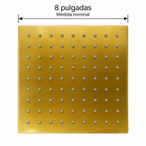 Medida nominal de regadera cuadrada bronce de 8 pulgadas