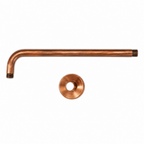 Tubo De Extensión Para Ducha Cobre De 40 Cm Con Escudo: producto sobre fondo blanco
