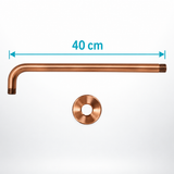 Tubo De Extensión Para Ducha Cobre De 40 Cm Con Escudo: medida de 40 cm