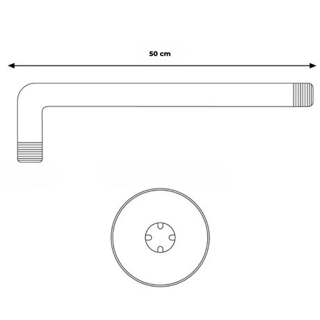 Tubo para Ducha de 50 cm