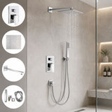 Combo Ducha Cromada Monocontrol + Regadera 20 × 20 cm + Brazo 40 cm + Teleducha