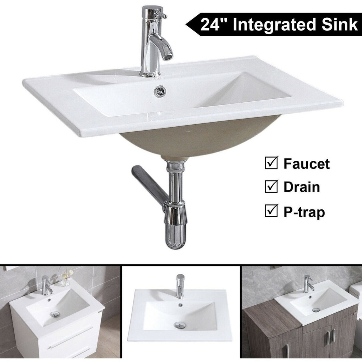 Kit Lavamanos 60x47 De Mueble-griferia Y Desagüe Sifón Tames