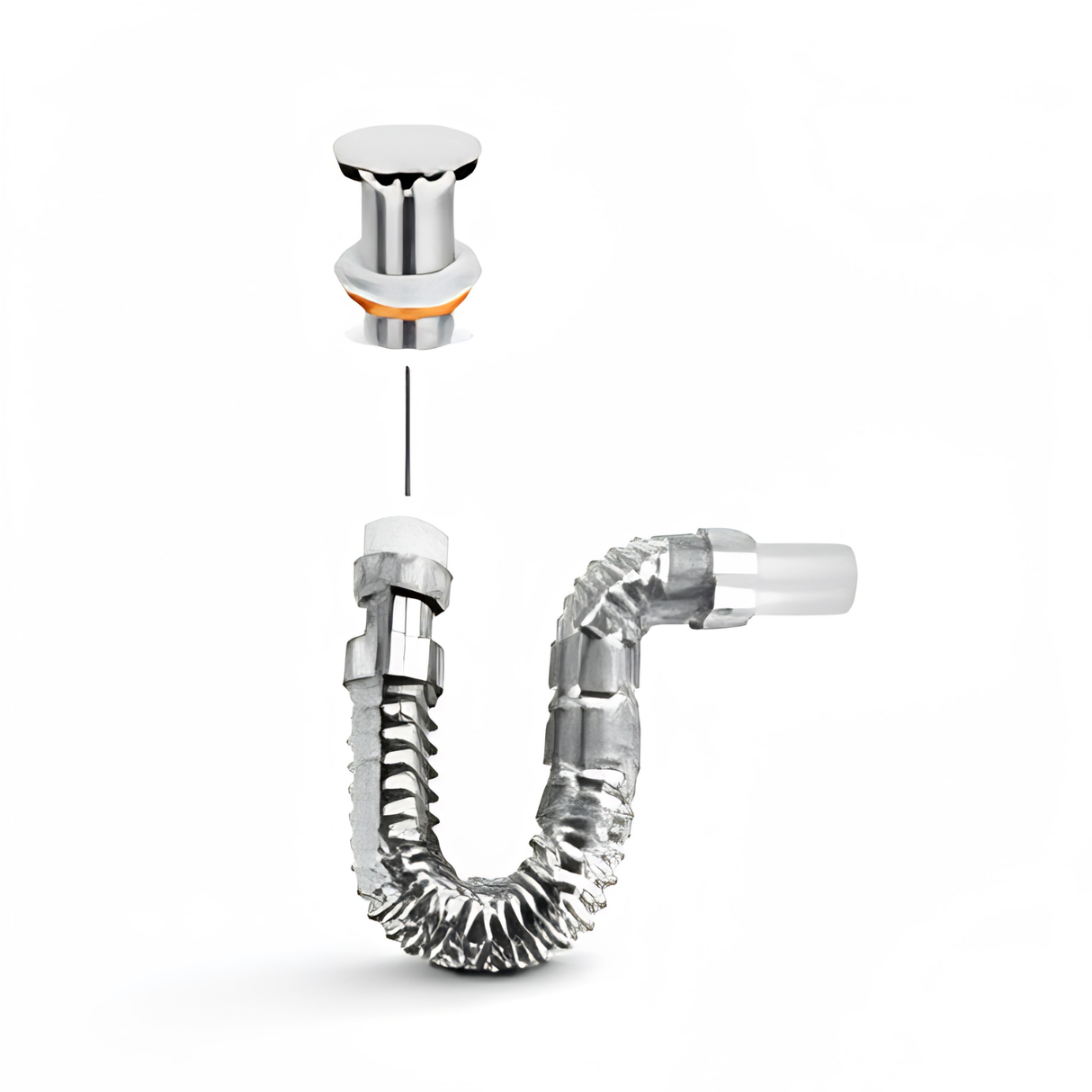 Kit Lavamanos Colgar Blanco 29x29 cm + Llave Cromada Palanca + Desagüe Push Sifón Flexible Completo Baño