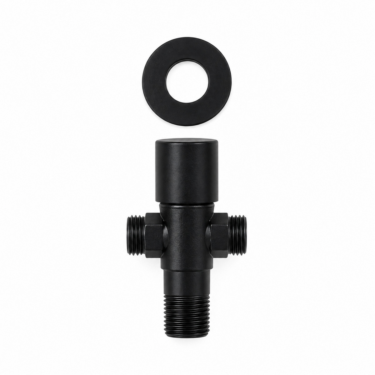llave de abasto doble negro: vista de producto