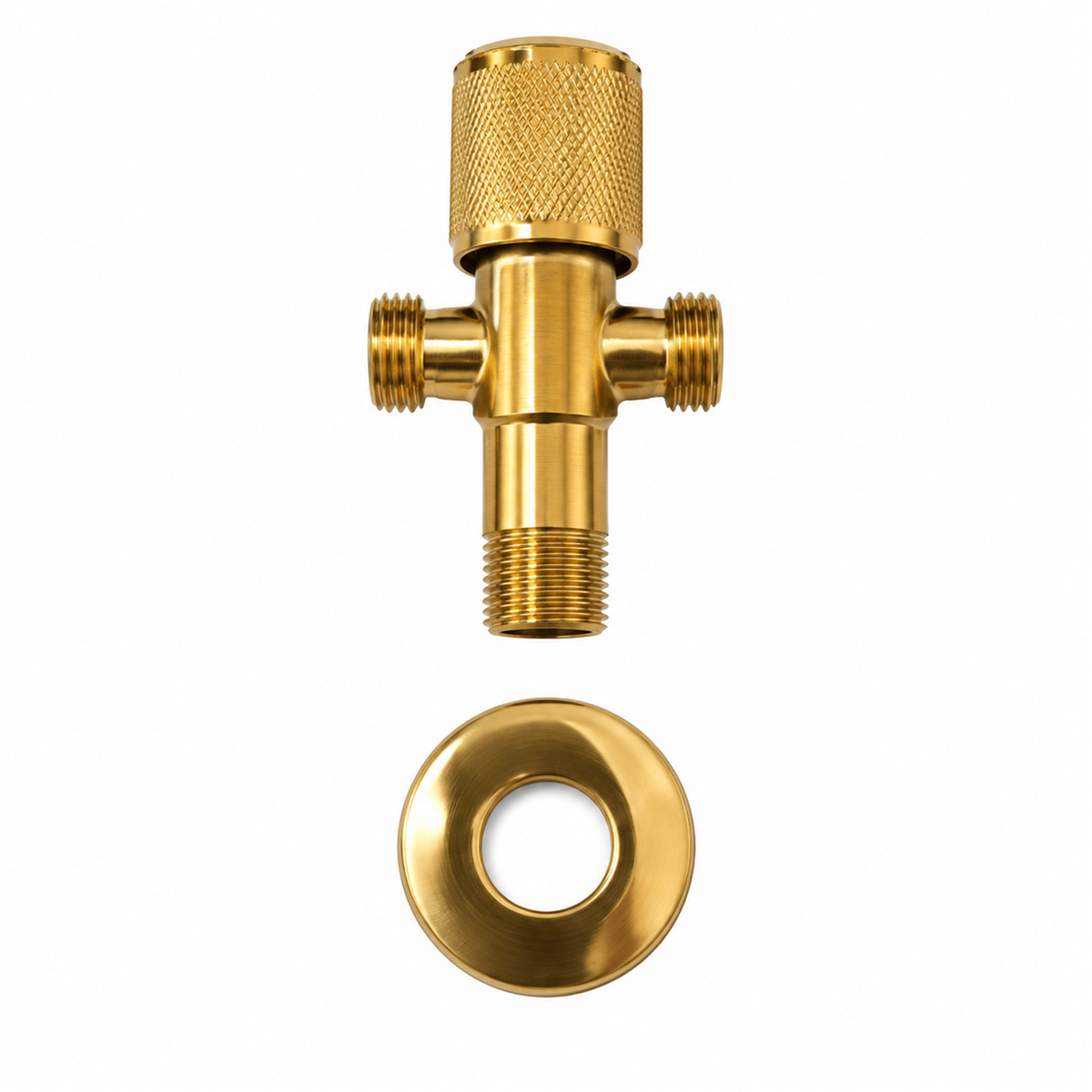 Llave de abasto doble dorado: vista de producto