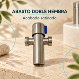 llave de abasto doble con conexión hembra satinado: detalle del producto