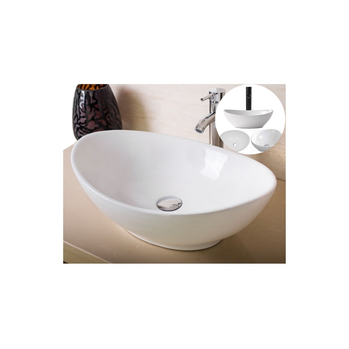 Lavamanos Blanco Canoa Porcelana