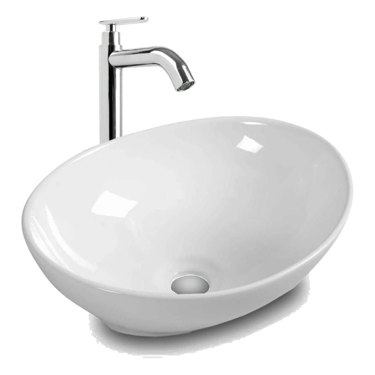 Kit Lavamanos Canoa, Griferia Agua Fría Brillante Y Desagüe
