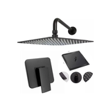 Kit Ducha Cuadrada De 15cm + Monocontrol Cuadrado Negro Mate
