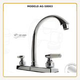 Mezclador de cocina 8 pulgadas en ABS cromado con manijas palanca, vista ampliada del modelo AG-S8003