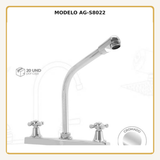 Mezclador de cocina 8 pulgadas en ABS cromado con manijas cruceta, vista ampliada del modelo AG-S8022