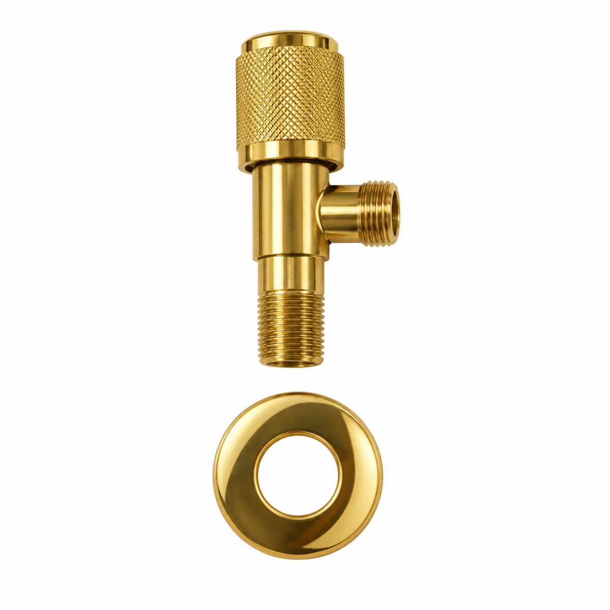 Llave de abasto sencilla dorado: vista de producto