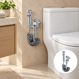 Ducha bidet cromada, ambientación amplia
