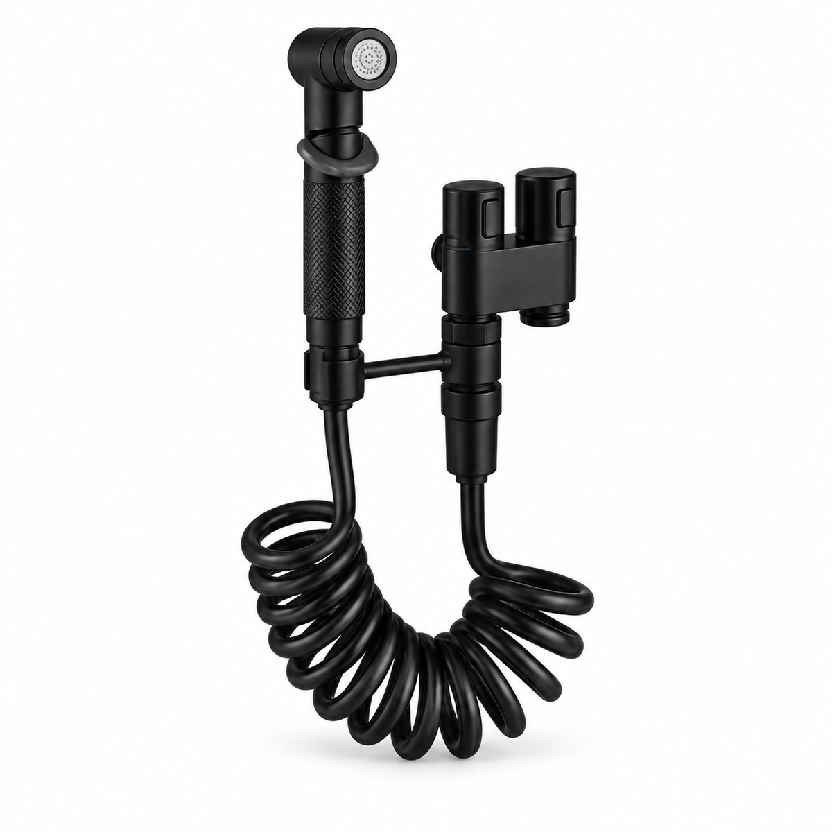 Ducha bidet negra, vista de producto limpia