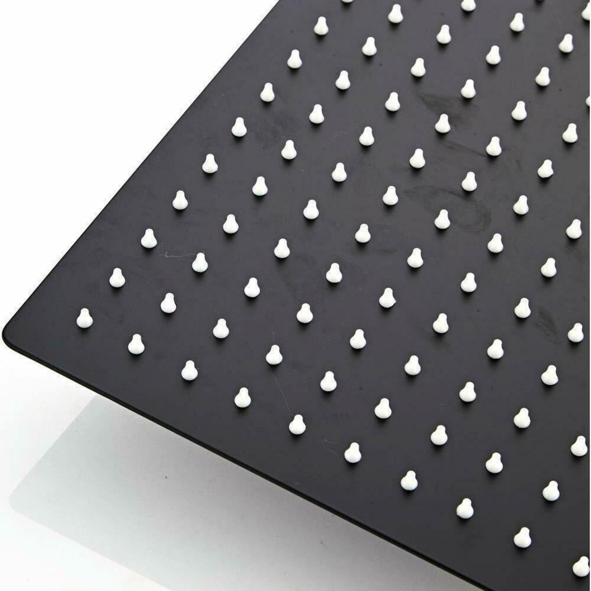 Regadera Para Ducha Color Negro 30cm Acabado Mate - Con Tubo