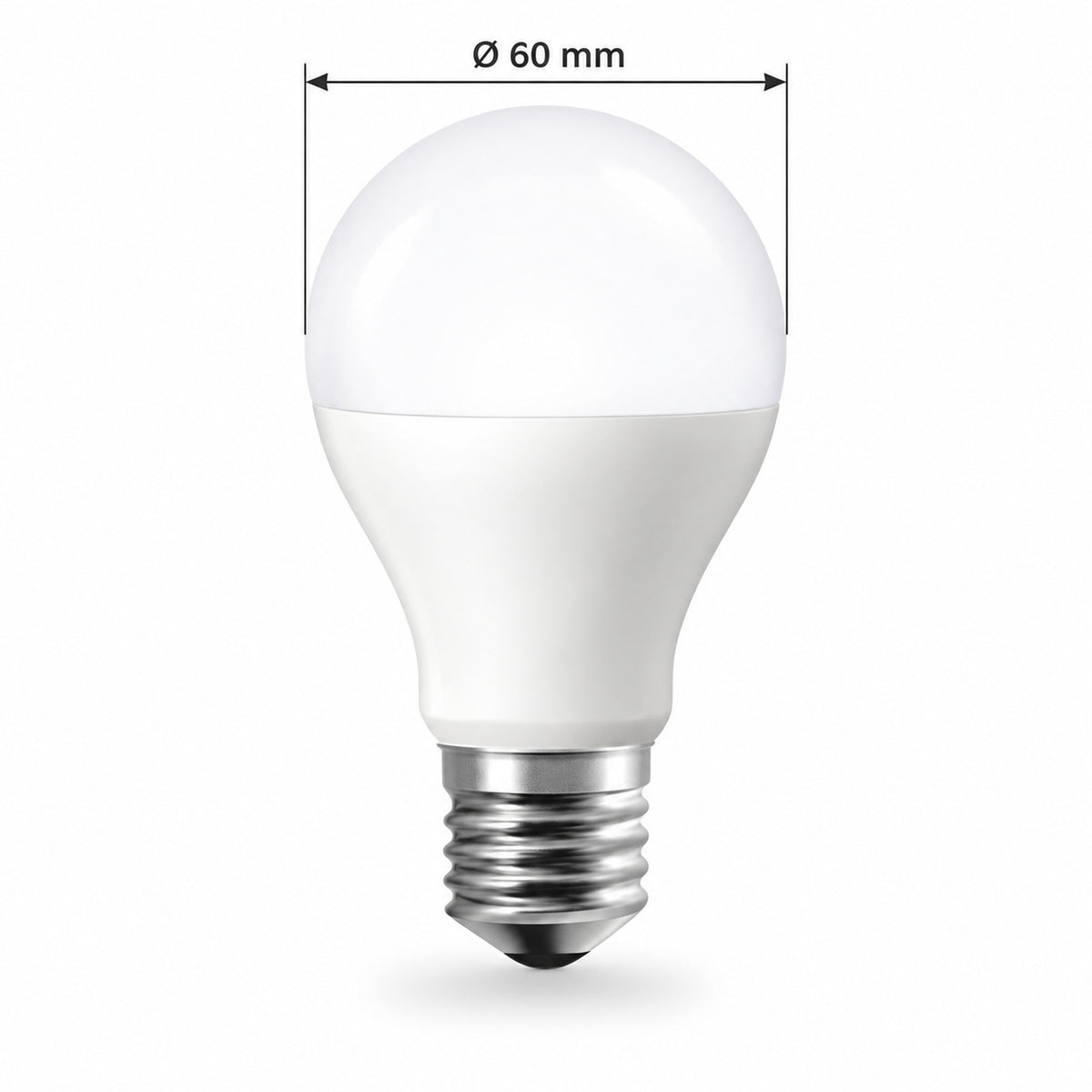 Bombillo LED 12 W E27 Luz Fría De 60 mm — dimensiones del producto