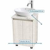 Combo Mueble De Baño RH Con Lavamanos En Mármol 38 X 35 Cm - Medidas Del Producto