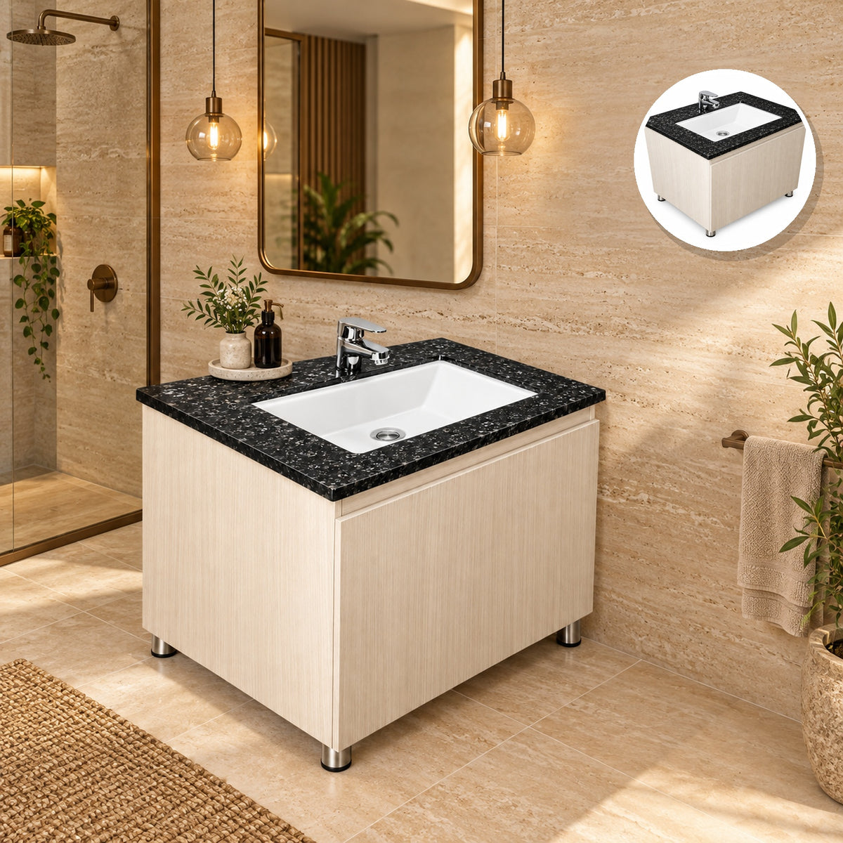 Combo Mueble De Baño RH Con Lavamanos Estampado 60 X 47 Cm - Portada Ambientada