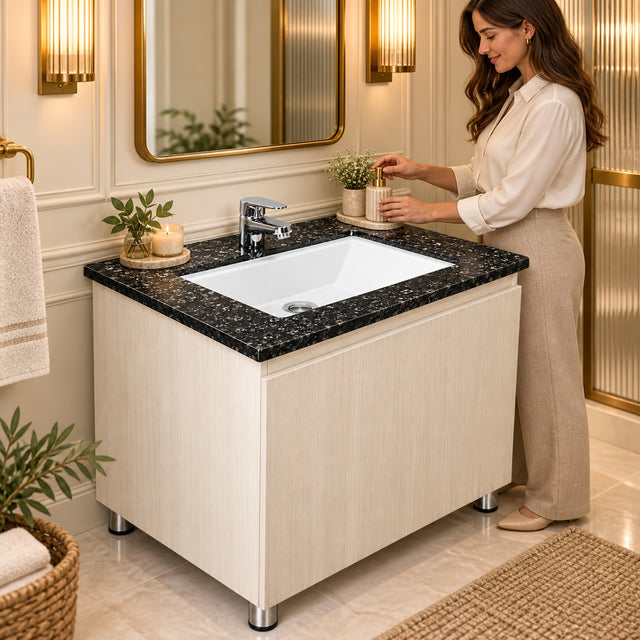 Combo Mueble De Baño RH Con Lavamanos Estampado 60 X 47 Cm - Vista Cercana Ambientada