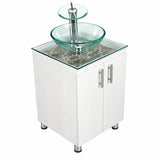 Combo Mueble De Baño RH Con Lavamanos De Vidrio Y Piedras 50 X 40 Cm - Producto En Fondo Blanco