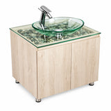 Combo Mueble De Baño RH Con Lavamanos De Vidrio Y Piedras 60 X 47 Cm - Producto En Fondo Blanco