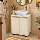 Combo Mueble De Baño RH Beige Con Lavamanos En Mármol 50 X 40 Cm - Vista Cercana Ambientada