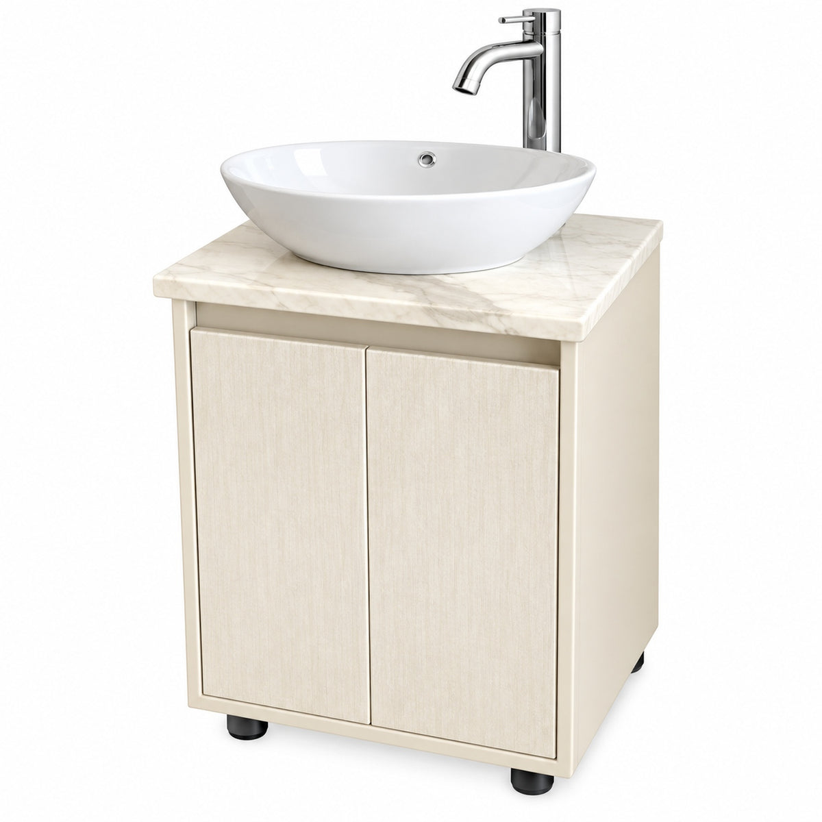 Combo Mueble De Baño RH Beige Con Lavamanos En Mármol 50 X 40 Cm - Producto En Fondo Blanco