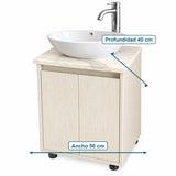 Combo Mueble De Baño RH Beige Con Lavamanos En Mármol 50 X 40 Cm - Medidas Del Producto