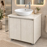 Combo Mueble De Baño RH Beige Con Lavamanos En Mármol 60 X 47 Cm - Vista Cercana Ambientada