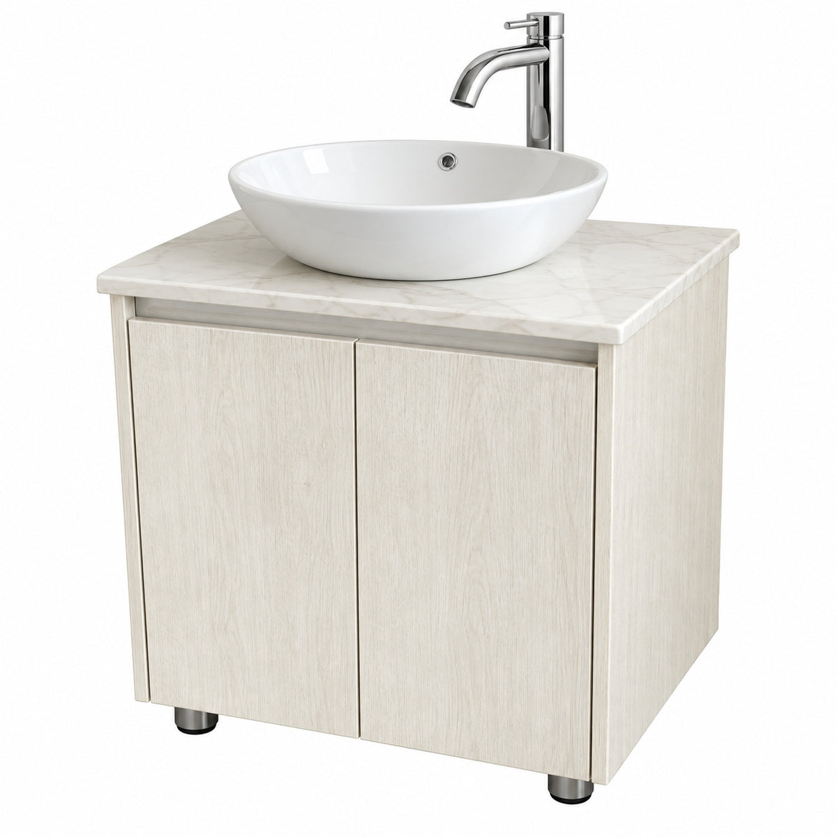 Combo Mueble De Baño RH Beige Con Lavamanos En Mármol 60 X 47 Cm - Producto En Fondo Blanco
