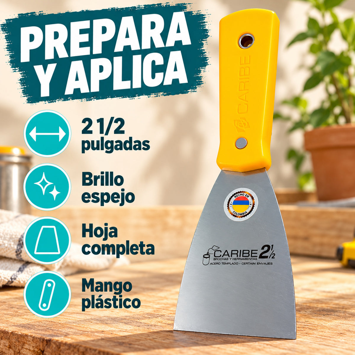 Espátula Profesional Brillo Espejo De 2 1/2 Pulgadas — características del producto