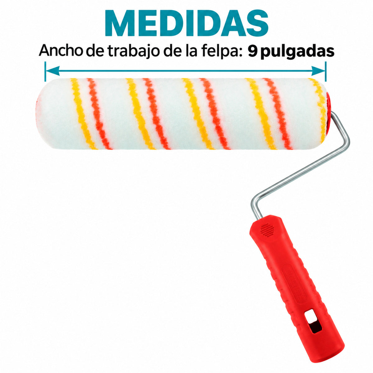 Rodillo Para Pintura De 9 Pulgadas Para Superficies Rugosas — dimensiones del producto