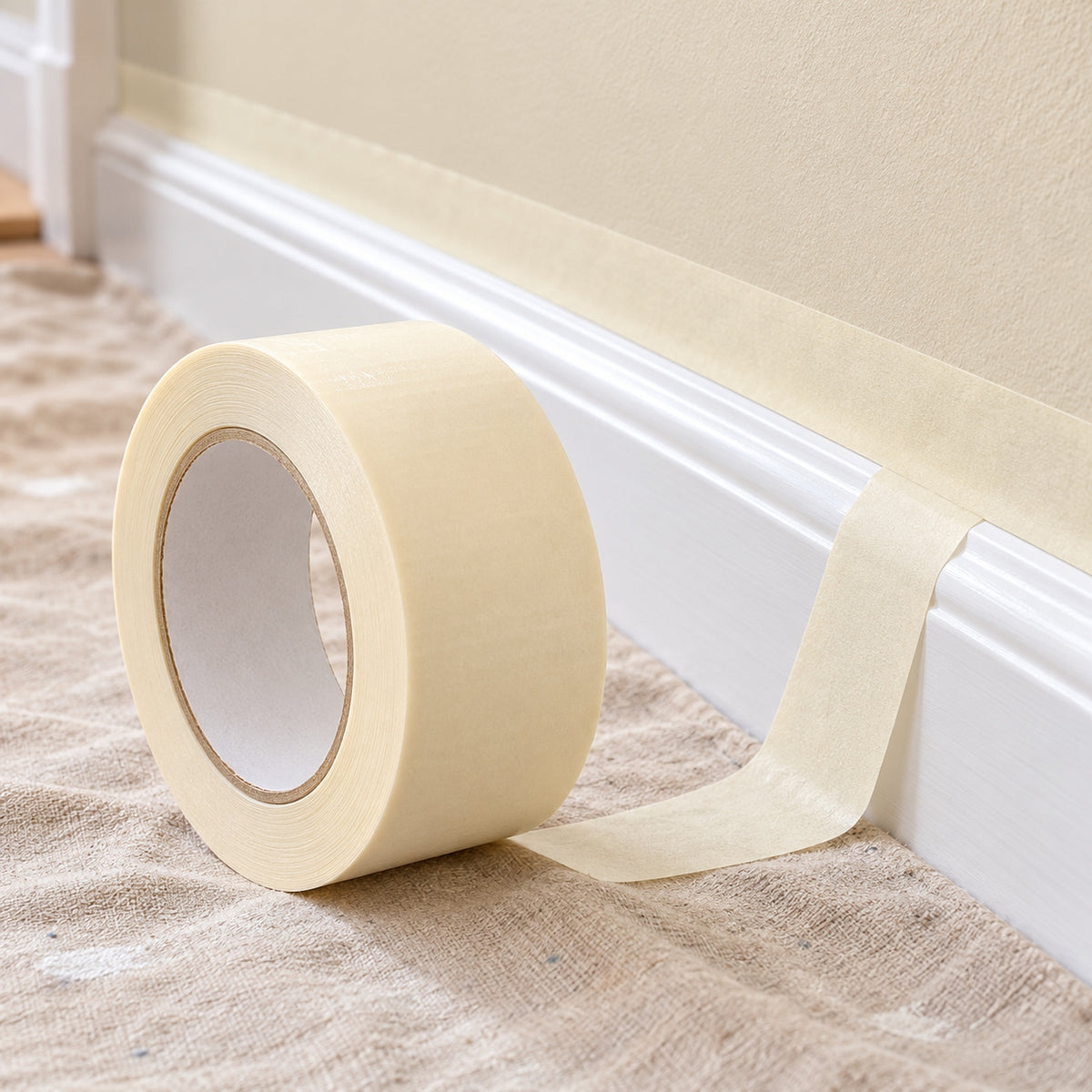 Cinta De Enmascarar Beige De 48 mm × 40 Yardas — escena de uso