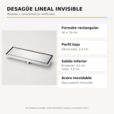 Medidas y características del desagüe invisible rectangular