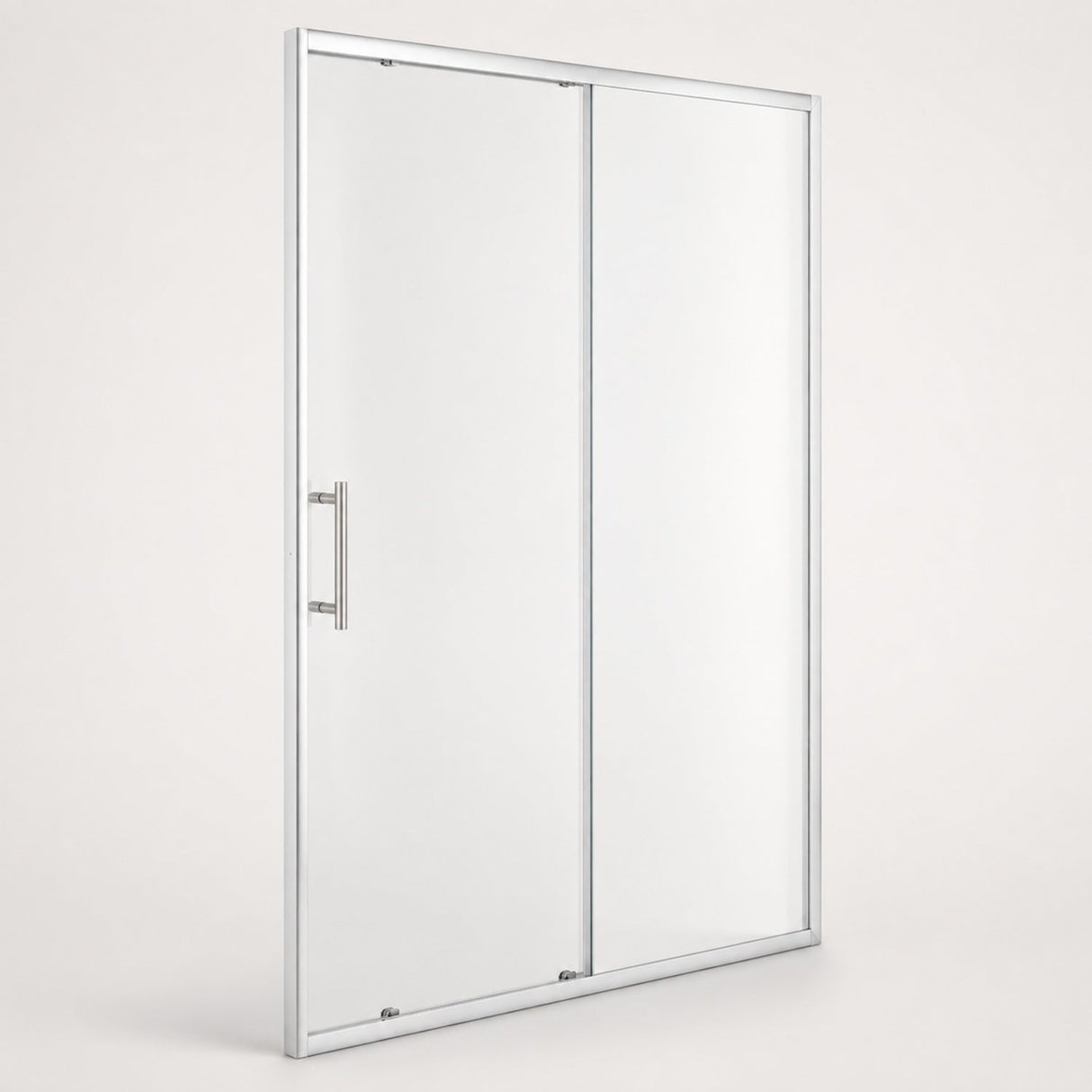 División de baño ajustable reversible, vista frontal de la mampara