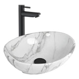 Kit Completo Lavabo Venato Oval-sifón -grifo Negro Agua Fría