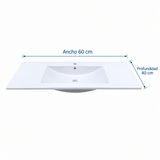 Lavamanos Integrado De Porcelana Blanco 60 X 40 Cm