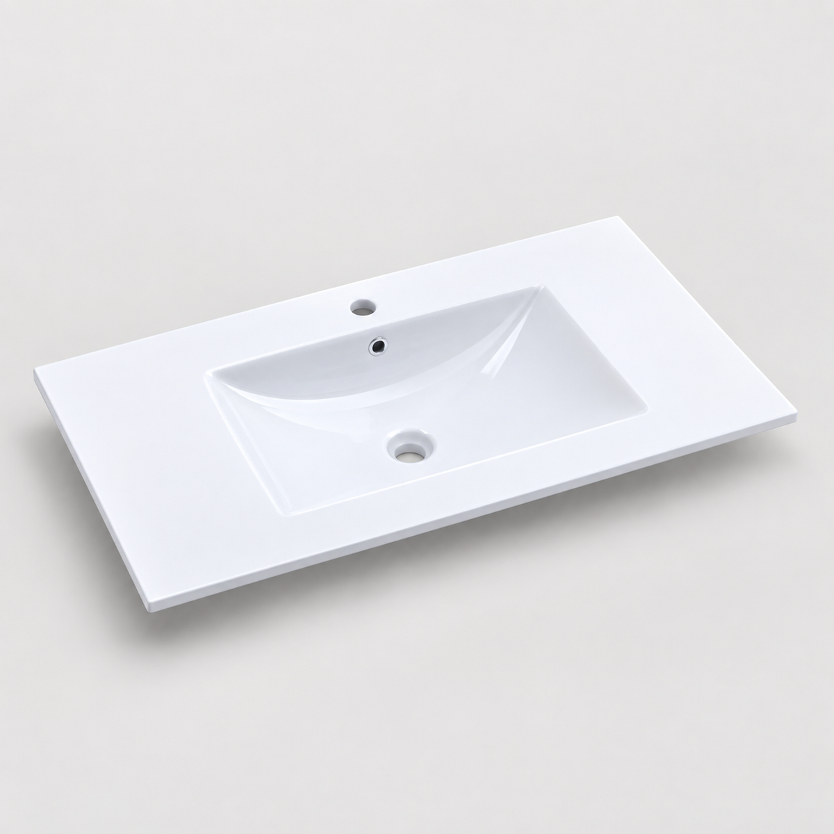 Lavamanos Integrado De Porcelana Blanco 60 X 40 Cm