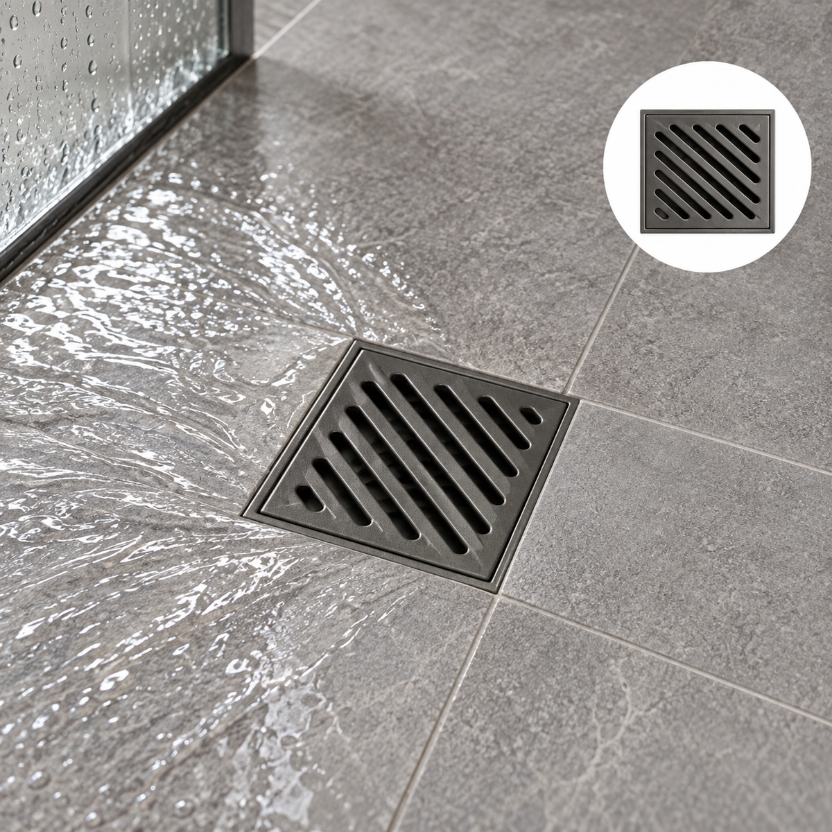 Rejilla De Piso Pesada Gris 10 X 10 Cm