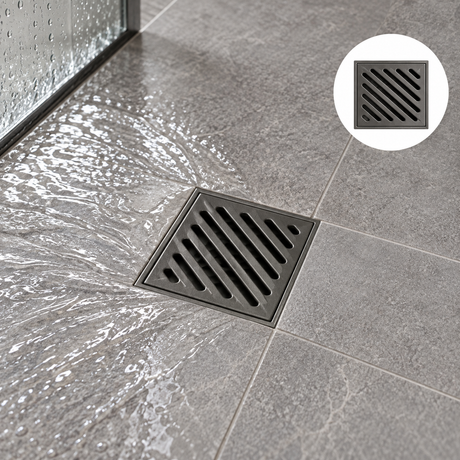 Rejilla De Piso Pesada Gris 10 X 10 Cm