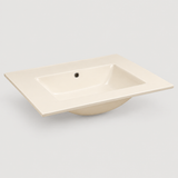 Lavamanos Integrado De Porcelana Beige 50 X 40 Cm